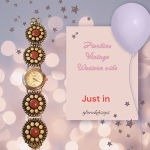 Fiorline‎ vintage women's colorful floral western vibe watch